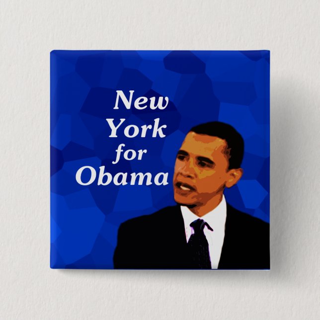 New York For Obama Pinback Button (Front)