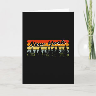 New York Forest Sunset Trees Cabin Theme Souvenir Card