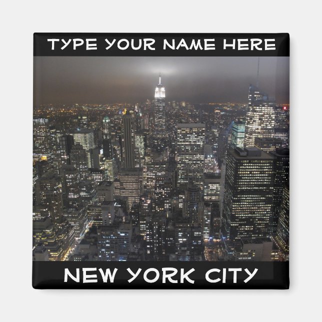 New York Fridge Magnet Personalized NYC Magnet (Front)