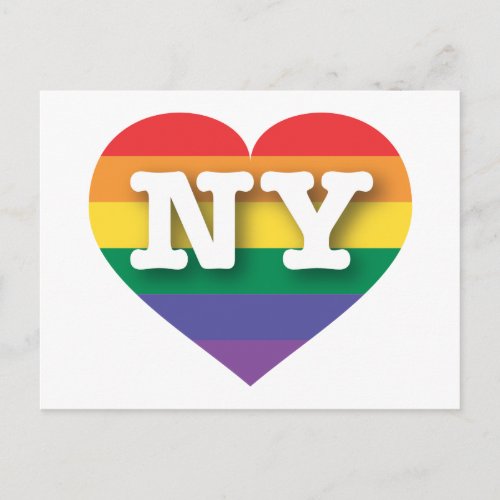 New York Gay Pride Rainbow Heart _ I love NY Postcard
