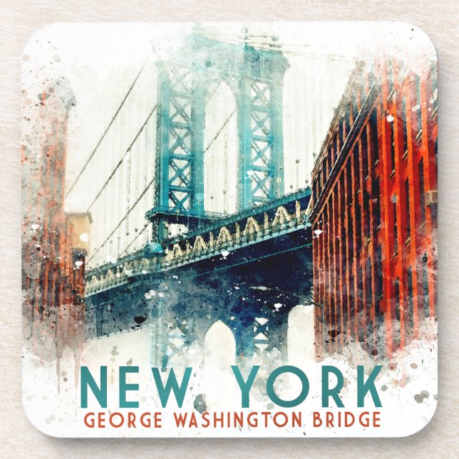 New York, George Washington Bridge, Beverage Coaster (Front)