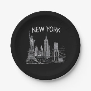 New York Gifts for Men Women NY City Vintage Urban Paper Plates