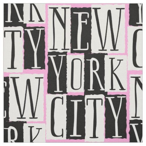 New York Girl Manhattan Pink Party Fabric
