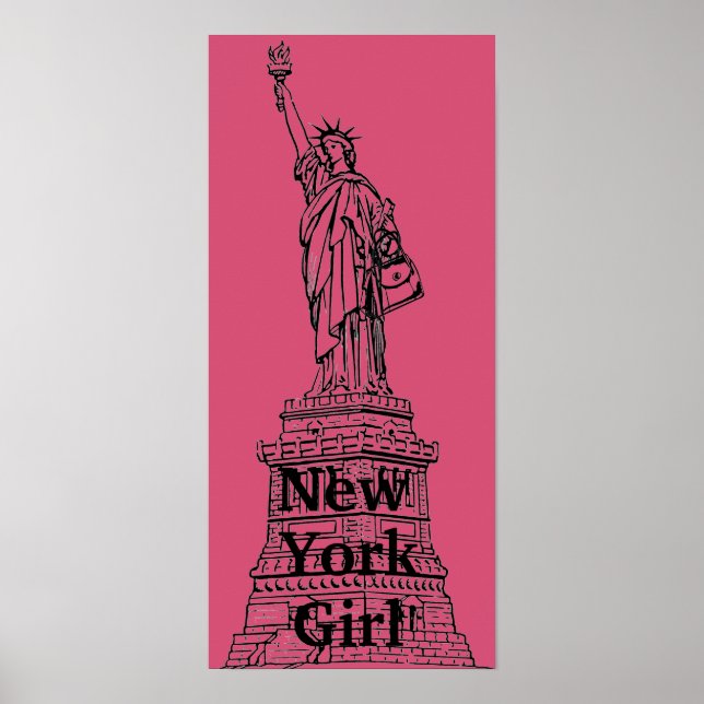 New York Girl Statue of Liberty Poster (Front)