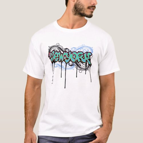 New York Graffiti Design T_Shirt