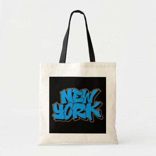 New York Graffiti Text Tote Bag