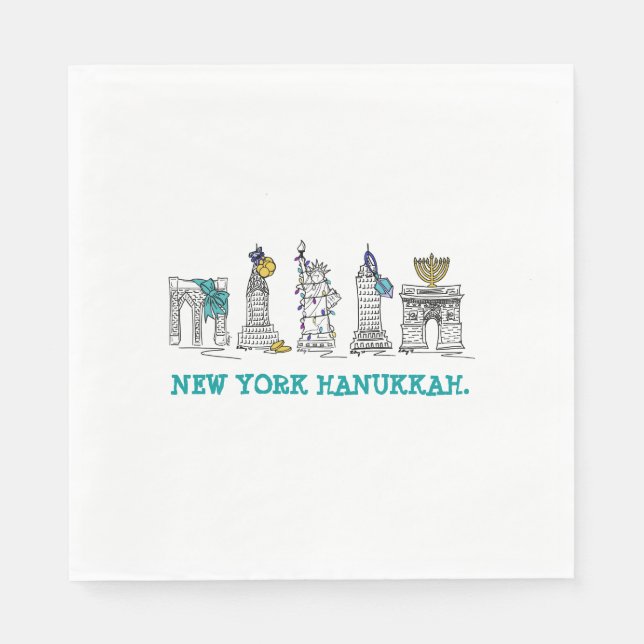 New York Hanukkah Chanukah NYC Jewish Holidays Napkins (Front)