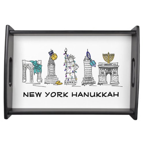 New York Hanukkah Chanukah NYC Landmarks Holiday Serving Tray