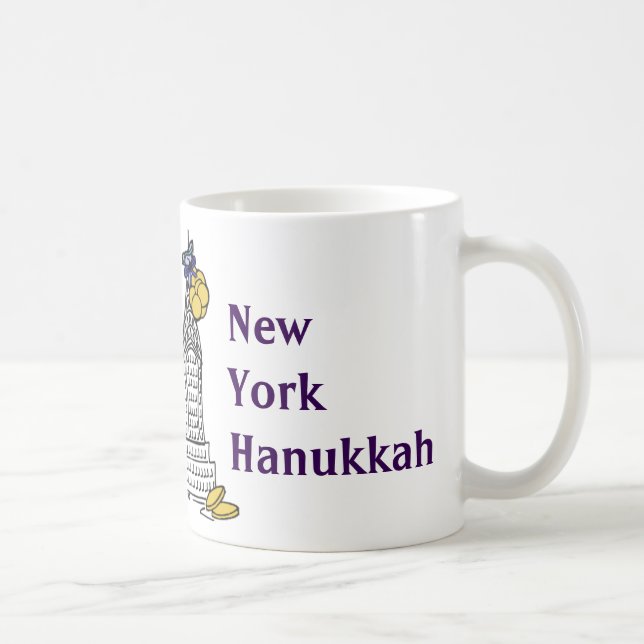 New York Hanukkah Gelt NYC Skyscraper Holiday Coffee Mug (Right)