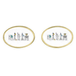 New York Hanukkah NYC Chanukah Jewish Holiday Cufflinks