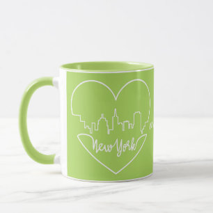 New York Heart custom name & color mugs