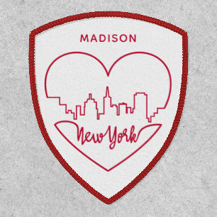 New York Heart custom name Patch