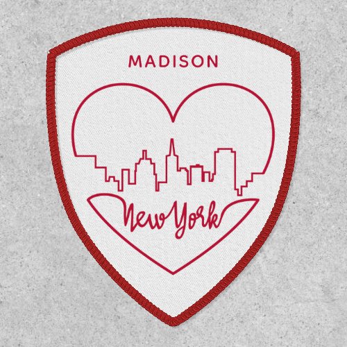 New York Heart custom name Patch