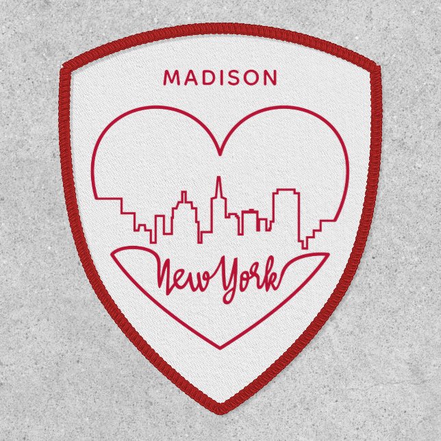 New York Heart custom name Patch (Front)