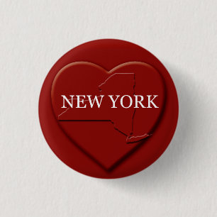New York Heart Map Design Button