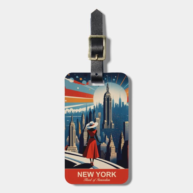 New York: Heart of Innovation Luggage Tag (Front Vertical)