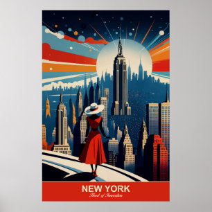 New York: Heart of Innovation Travel Poster