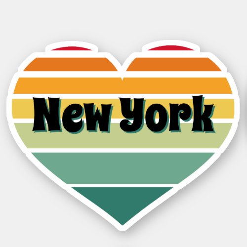 New York Heart Retro Style Sticker