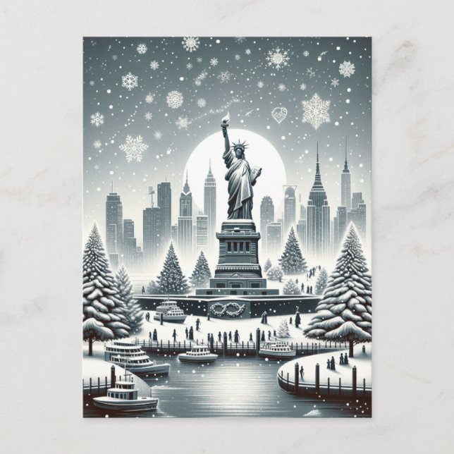 "New York Holiday Elegance. Customizable Cards (Front)