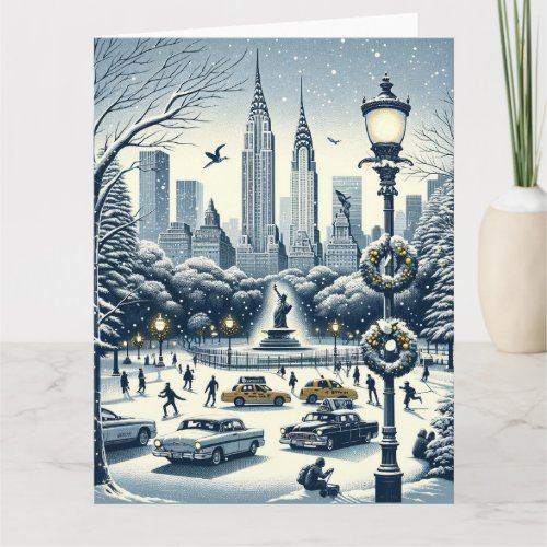 New York Holiday Elegance _ Customizable Christmas Card
