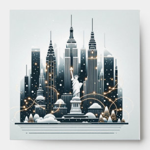 New York Holiday Elegance - Customizable Christmas Envelope