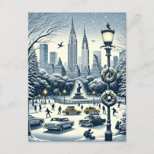 New York Holiday Elegance - Customizable Christmas Postcard
