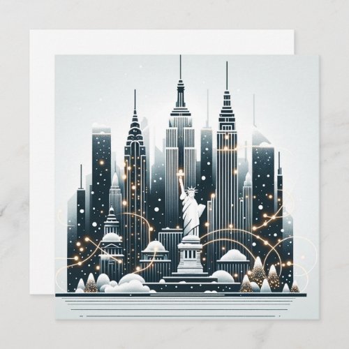 New York Holiday Elegance _ Customizable Christmas Thank You Card