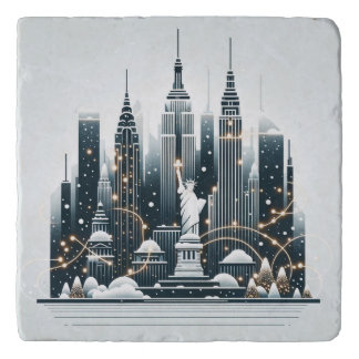 New York Holiday Elegance - Customizable Christmas Trivet