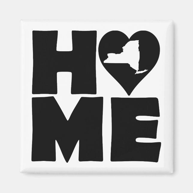New York Home Heart State Fridge Magnet (Front)