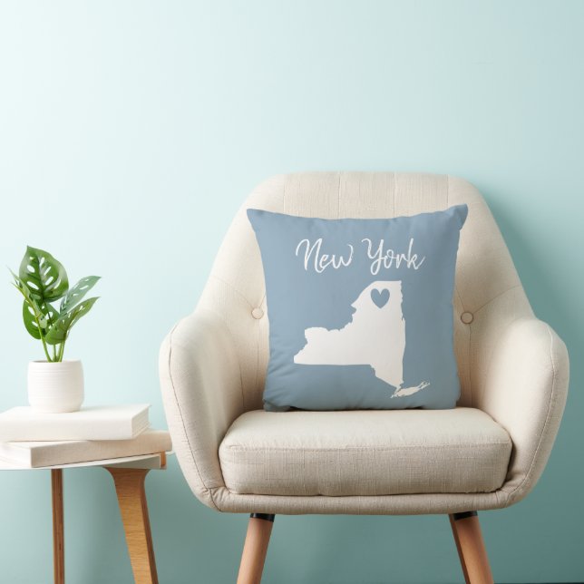 New York  Home State Map Decoration  Throw Pillow (Chair)