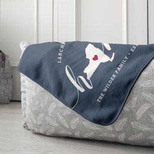 New York Home State Personalized Sherpa Blanket