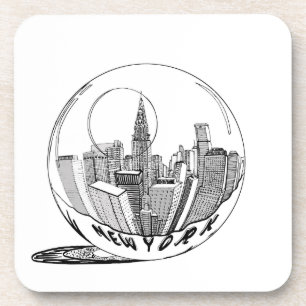 New York in a glass ball Beverage Coaster