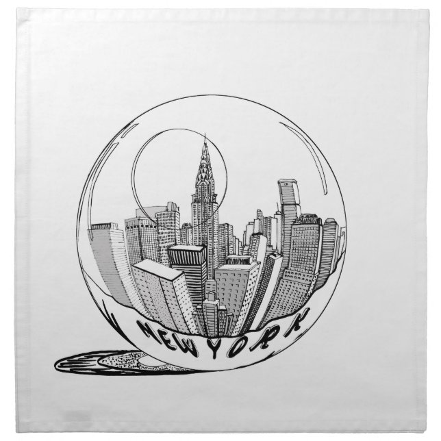 New York in a glass ball Cloth Napkin (Front)