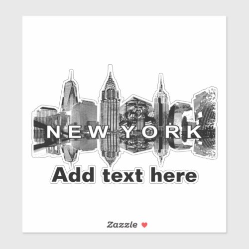 New York in black ink  Sticker