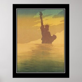 New York In The Mist Vintage Poster by vintagestore at Zazzle