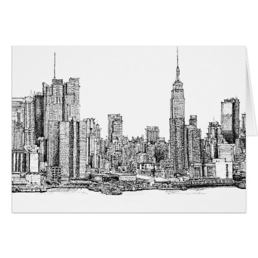 New York ink drawings Cards (Front Horizontal)