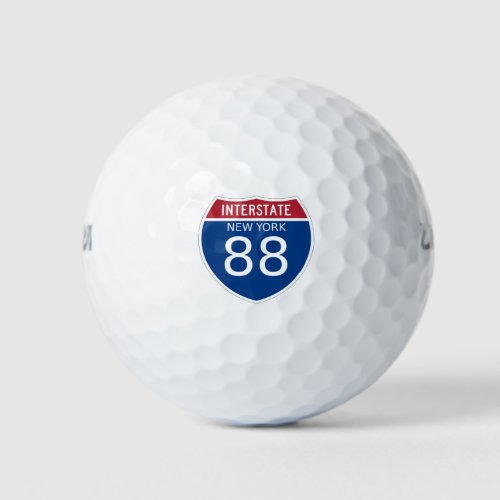 New York Interstate 88 Sign Golf Balls