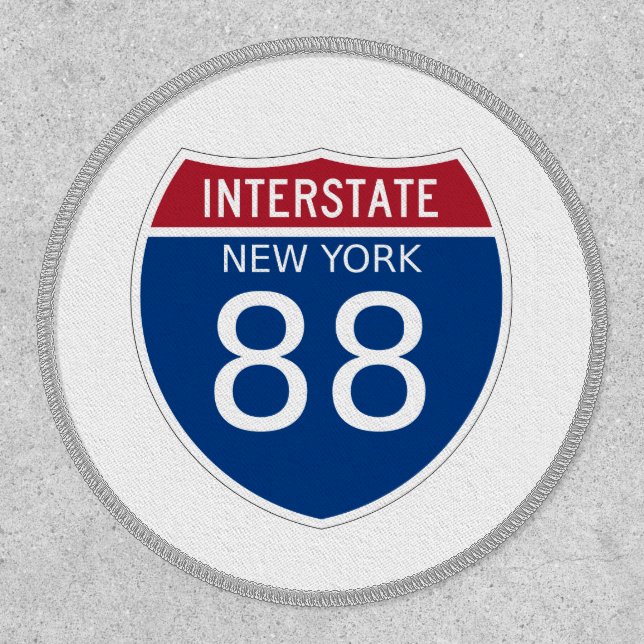 New York Interstate Highway Sign Iron On Patch (Front)