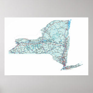 New York Interstate Map Print