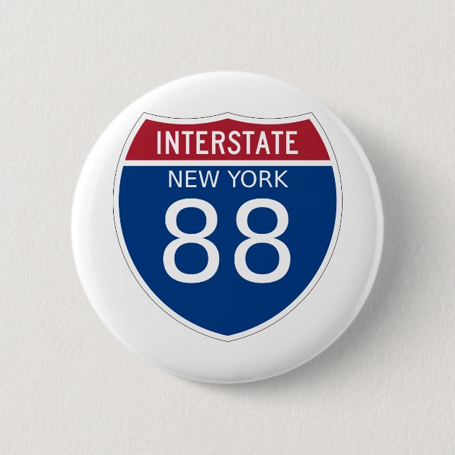 New York Interstate Sign Button (Front)