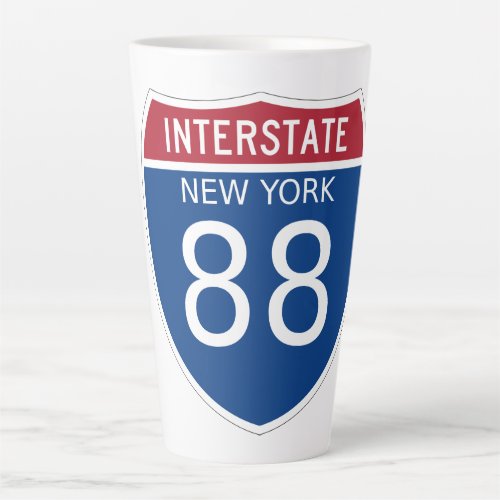 New York Interstate Sign Latte Mug