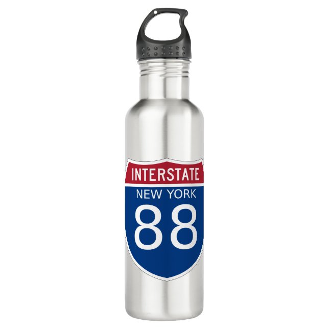 New York Interstate Sign Stainless Steel Water Bottle (Front)