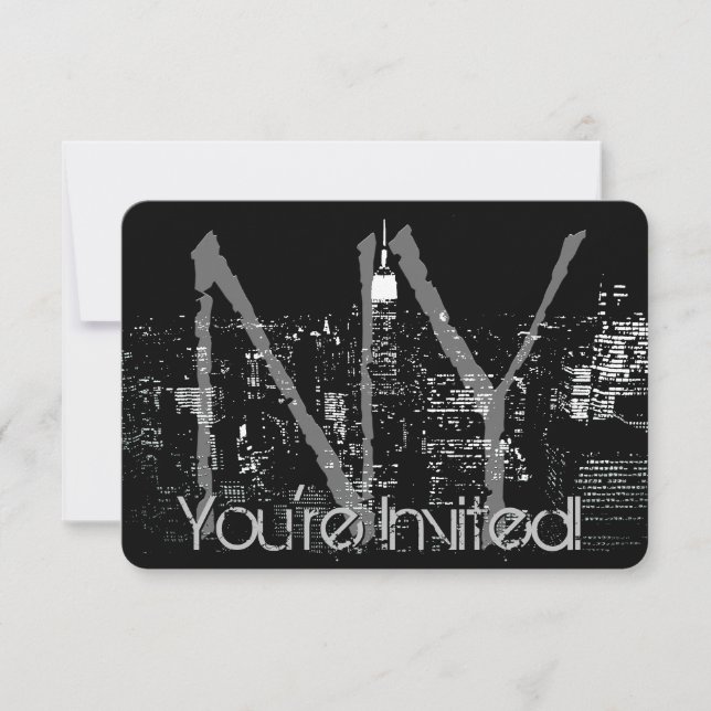 New York Invitations Personalized New York RSVP (Front)