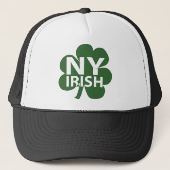 New York Irish Shamrock Trucker Hat by imagefactory at Zazzle