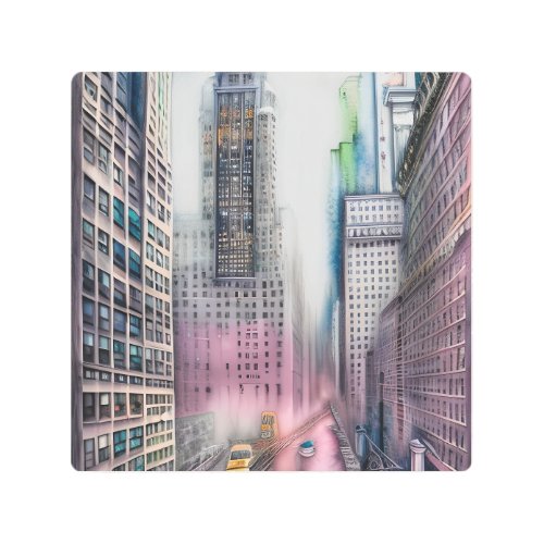 New York is one of the most iconic and vibrant cit Metal Print