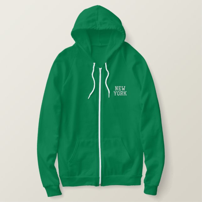 New York  Jersey AA Fleece Zip Hoodie (Design Front)