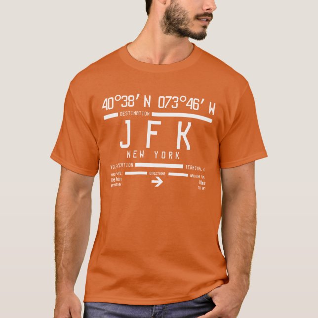 New York JFK International Airport Code T-Shirt (Front)