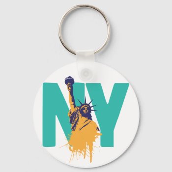 New York Lady Liberty Keychain by brev87 at Zazzle