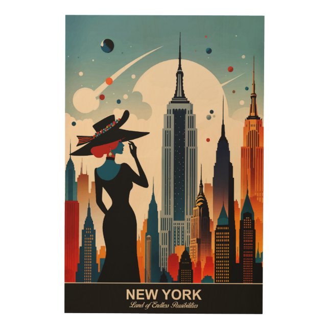 New York: Land of Endless Possibilities Wood Wall Art (Front)
