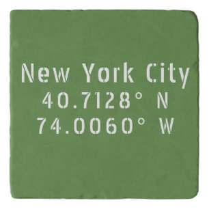 New York Latitude and Longitude Trivet